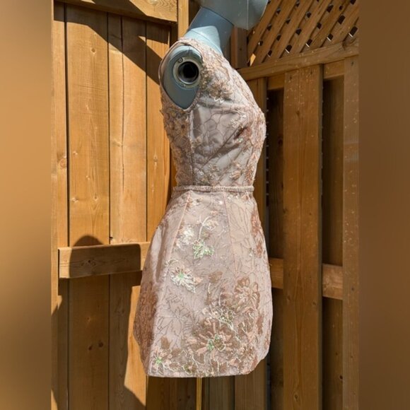 🆕 BRONX & BANCO 🧿 NWOT Violet Mini Dress, Gold & Champagne Sequin - Sz XS US 2 - Picture 9 of 15